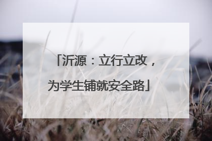 沂源：立行立改，为学生铺就安全路
