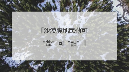 沙漠腹地民勤可“盐”可“甜”