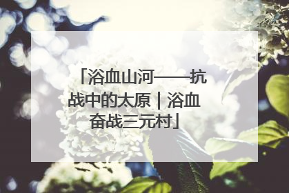 浴血山河——抗战中的太原｜浴血奋战三元村
