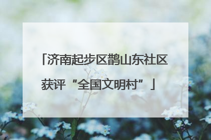 济南起步区鹊山东社区获评“全国文明村”