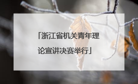 浙江省机关青年理论宣讲决赛举行