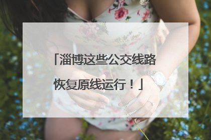 淄博这些公交线路恢复原线运行！