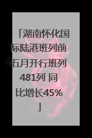 湖南怀化国际陆港班列前五月开行班列481列 同比增长45%