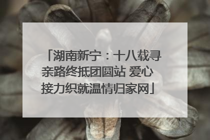 湖南新宁：十八载寻亲路终抵团圆站 爱心接力织就温情归家网