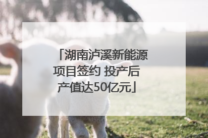 湖南泸溪新能源项目签约 投产后产值达50亿元