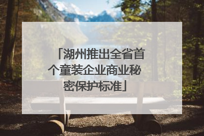 湖州推出全省首个童装企业商业秘密保护标准