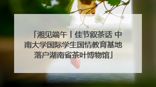 湘见端午丨佳节叙茶话 中南大学国际学生国情教育基地落户湖南省茶叶博物馆