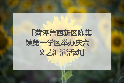 菏泽鲁西新区陈集镇第一学区举办庆六一文艺汇演活动