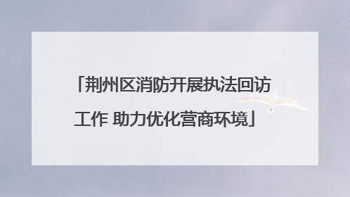 荆州区消防开展执法回访工作 助力优化营商环境
