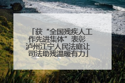 获“全国残疾人工作先进集体”表彰 泸州江宁人民法庭让司法助残温暖有力