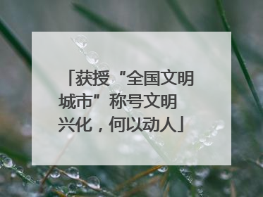获授“全国文明城市”称号文明 兴化，何以动人