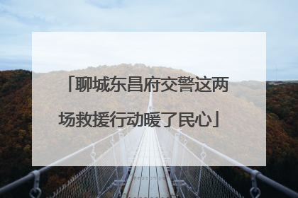 聊城东昌府交警这两场救援行动暖了民心