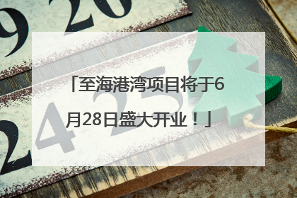 至海港湾项目将于6月28日盛大开业！