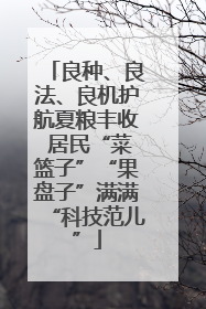 良种、良法、良机护航夏粮丰收 居民“菜篮子”“果盘子”满满“科技范儿”