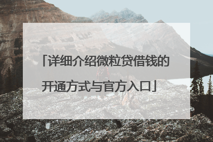 详细介绍微粒贷借钱的开通方式与官方入口