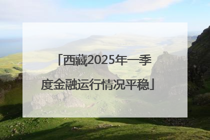 西藏2025年一季度金融运行情况平稳