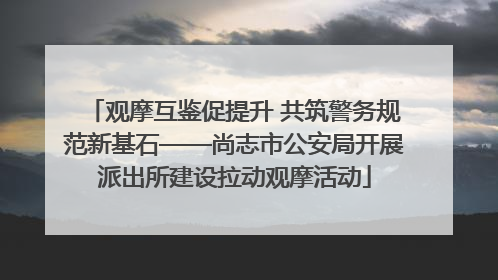 观摩互鉴促提升 共筑警务规范新基石——尚志市公安局开展派出所建设拉动观摩活动