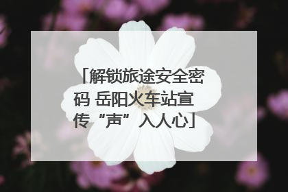 解锁旅途安全密码 岳阳火车站宣传“声”入人心