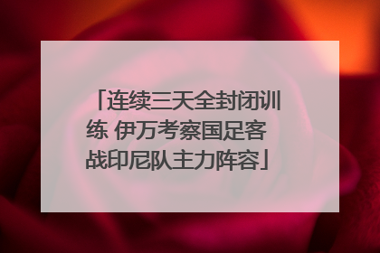 连续三天全封闭训练 伊万考察国足客战印尼队主力阵容