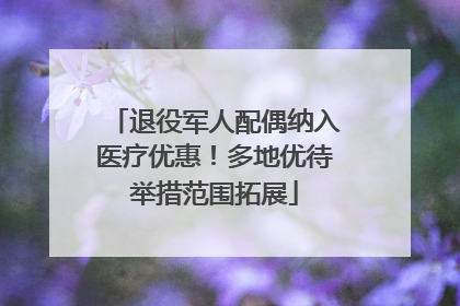 退役军人配偶纳入医疗优惠！多地优待举措范围拓展