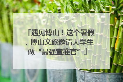 遇见博山！这个暑假，博山文旅邀请大学生做“最强宣推官”