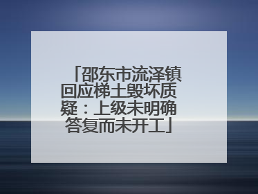 邵东市流泽镇回应梯土毁坏质疑：上级未明确答复而未开工