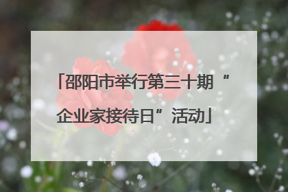 邵阳市举行第三十期“企业家接待日”活动