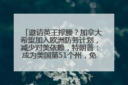 邀请英王撑腰？加拿大希望加入欧洲防务计划，减少对美依赖，特朗普：成为美国第51个州，免费用“金穹”