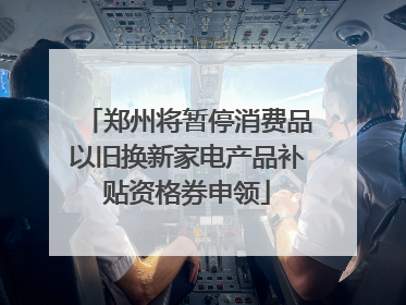 郑州将暂停消费品以旧换新家电产品补贴资格券申领