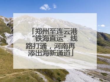 郑州至连云港“铁海直运”线路打通，河南再添出海新通道