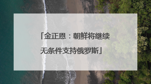 金正恩：朝鲜将继续无条件支持俄罗斯