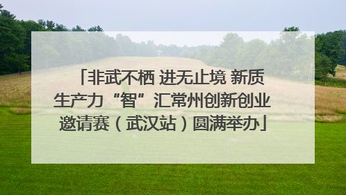 非武不栖 进无止境 新质生产力“智”汇常州创新创业邀请赛（武汉站）圆满举办
