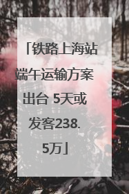 铁路上海站端午运输方案出台 5天或发客238.5万