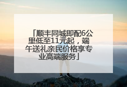 顺丰同城即配6公里低至11元起，端午送礼亲民价格享专业高端服务