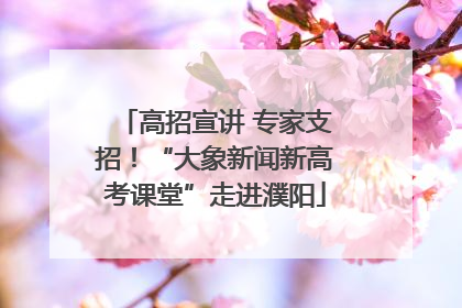 高招宣讲 专家支招！“大象新闻新高考课堂”走进濮阳
