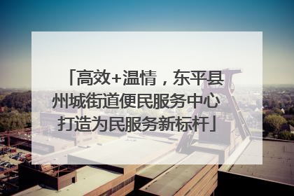 高效+温情，东平县州城街道便民服务中心打造为民服务新标杆