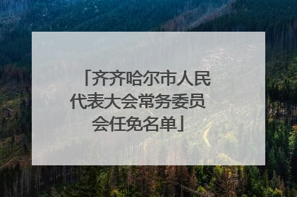 齐齐哈尔市人民代表大会常务委员会任免名单