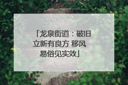 龙泉街道：破旧立新有良方 移风易俗见实效