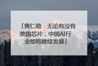 黄仁勋：无论有没有美国芯片，中国AI行业都将继续发展