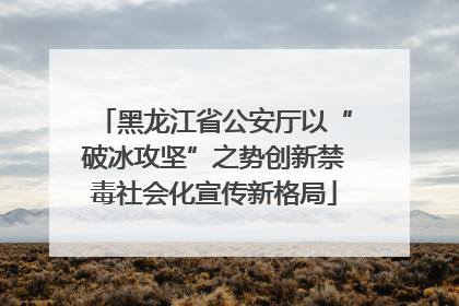 黑龙江省公安厅以“破冰攻坚”之势创新禁毒社会化宣传新格局