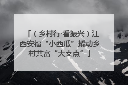 （乡村行·看振兴）江西安福“小西瓜”撬动乡村共富“大支点”