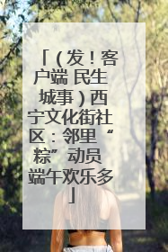 （发！客户端 民生 城事）西宁文化街社区：邻里“粽”动员 端午欢乐多