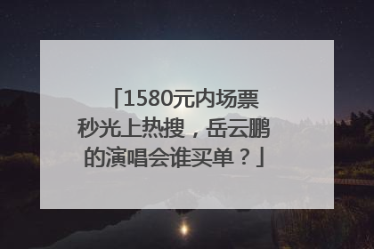 1580元内场票秒光上热搜，岳云鹏的演唱会谁买单？