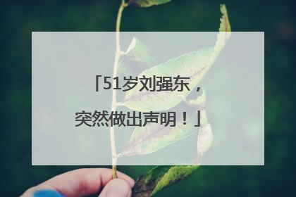 51岁刘强东，突然做出声明！