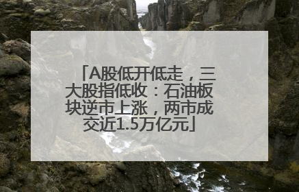 A股低开低走，三大股指低收：石油板块逆市上涨，两市成交近1.5万亿元